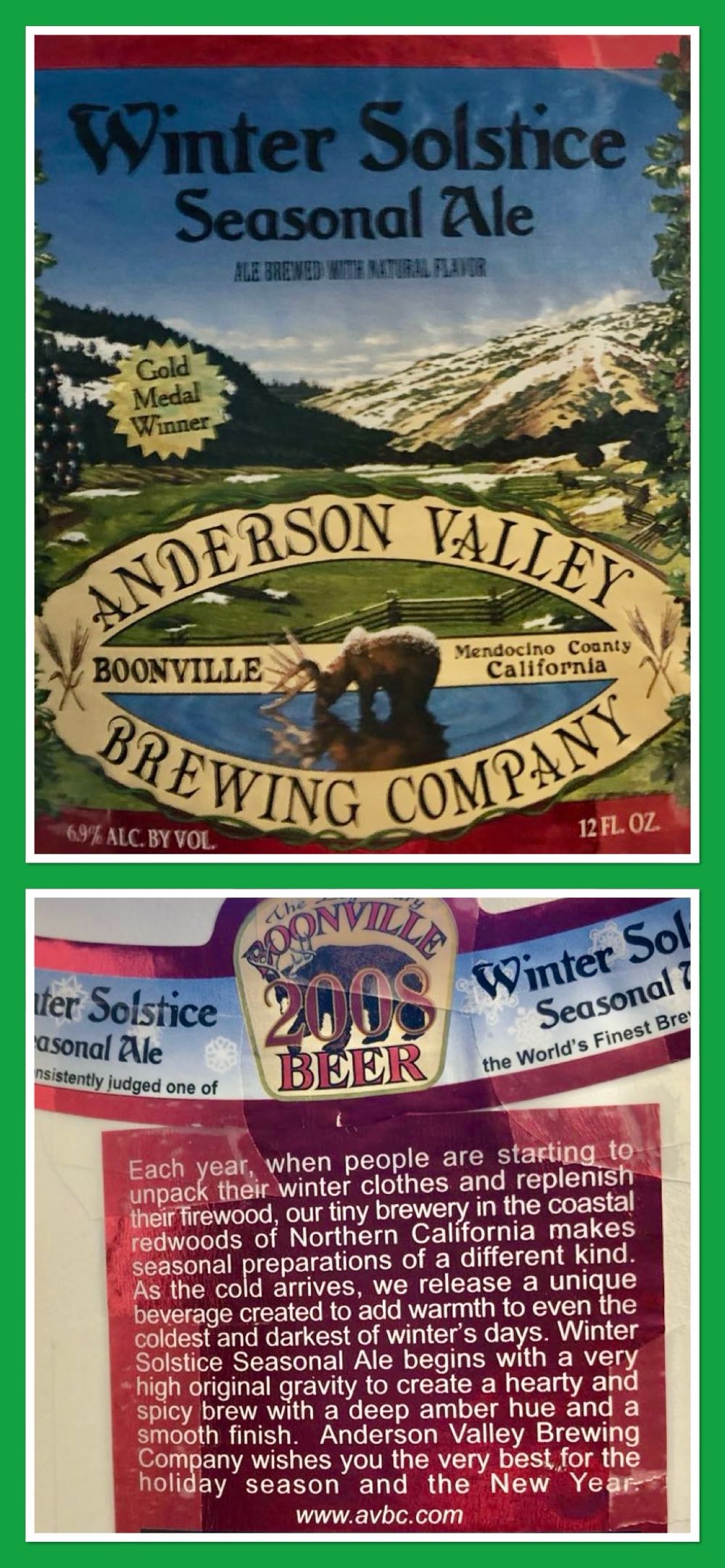 Anderson Valley Winter Solstice - Anderson Valley Brewing Company alcohol collectible - Main Image 2