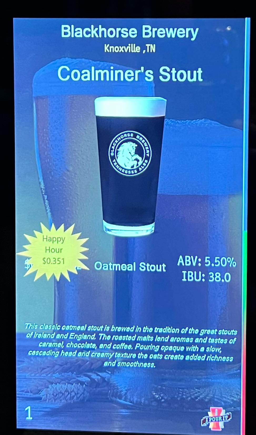 Blackhorse Coal Miner Stout - Blackhorse Brewery, Knoxville alcohol collectible - Main Image 2