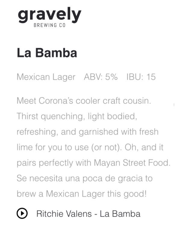 Gravely La Bamba - Gravely Brewing Company, Louisville alcohol collectible - Main Image 2
