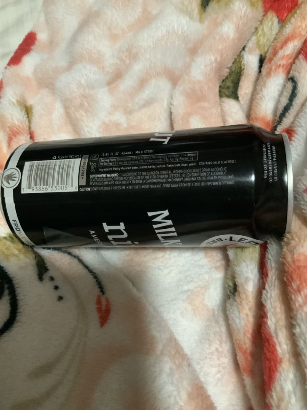 Milk Stout Nitro America Stout - Left Hand Brewing Co. (13.65 FL OZ) alcohol collectible [Barcode 793866530056] - Main Image 3