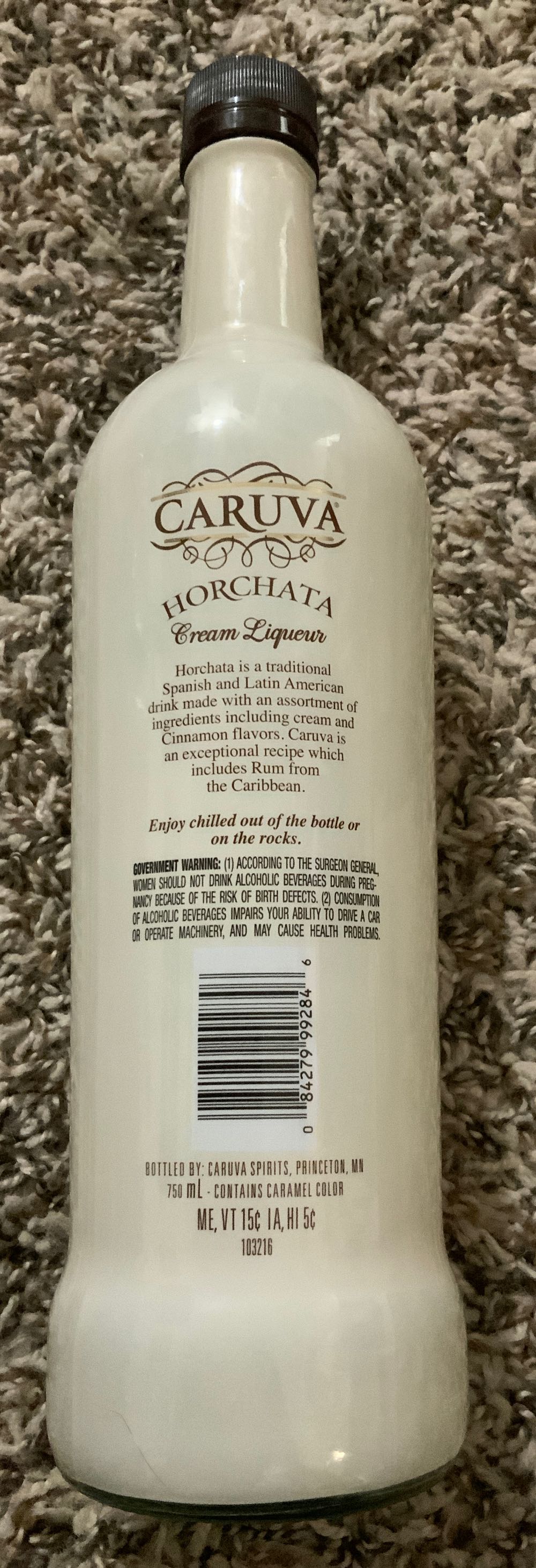 Caruva Horchata Cream Liqueur - Caruva Spirits (750 mL) alcohol collectible [Barcode 084279992846] - Main Image 2