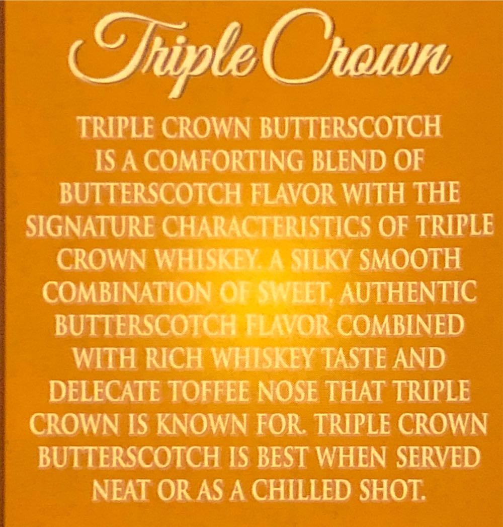 Triple Crown Butter Scotch Whisky - Triple Crown (375 mL) alcohol collectible - Main Image 2