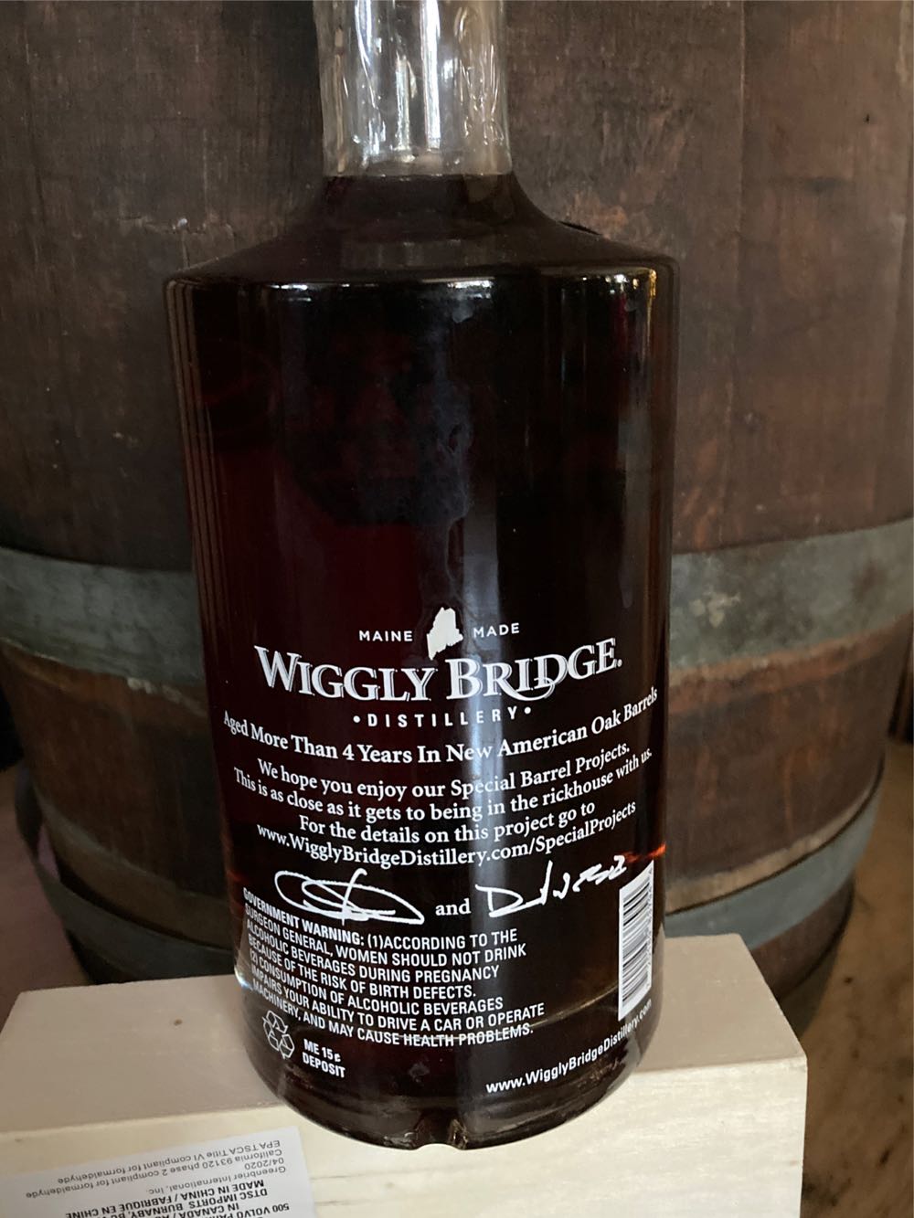 Wiggly Bridge Dave’s Special Barrel - Wiggly Bridge Distillery (750 mL) alcohol collectible [Barcode 720189837944] - Main Image 2
