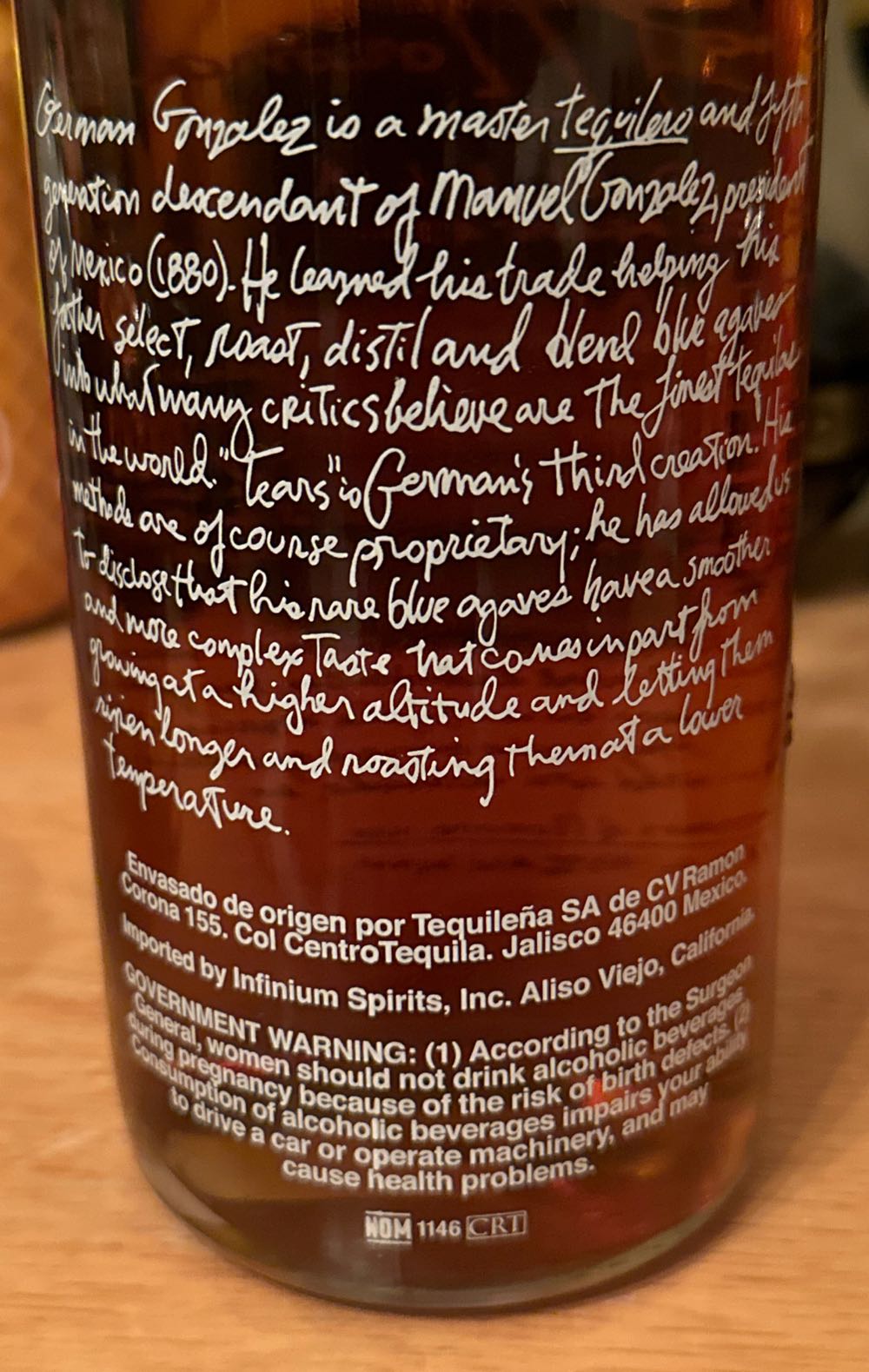 Tears Of Llorona Extra Anejo - Tequileña SA de CV (1 L) alcohol collectible [Barcode 040232028762] - Main Image 2