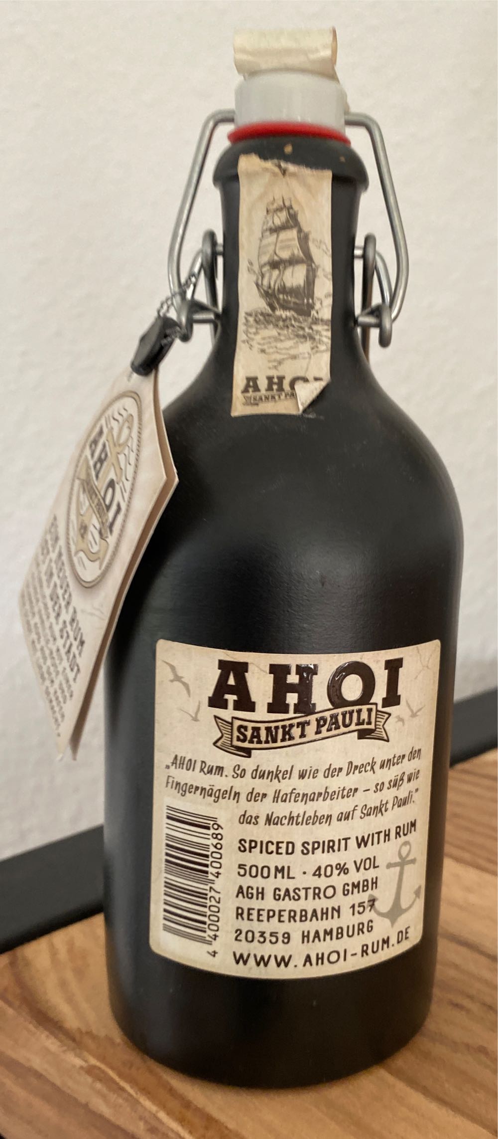 Ahoi Rum Spiced Spirit Direkt - AGH Gastro GmbH Hamburg (500 mL) alcohol collectible [Barcode 4400027400689] - Main Image 2