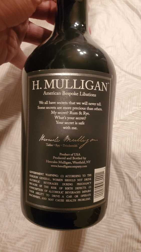 Hercules Mulligan Rum & Rye - Hercules Mulligan Distillary (750 mL) alcohol collectible [Barcode 000513080001] - Main Image 2