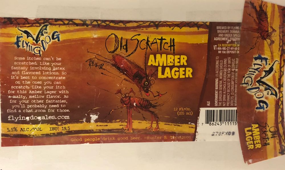 Flying Dog Old Scratch Amber Lager - Flying Dog Brewery, Frederick alcohol collectible - Main Image 1