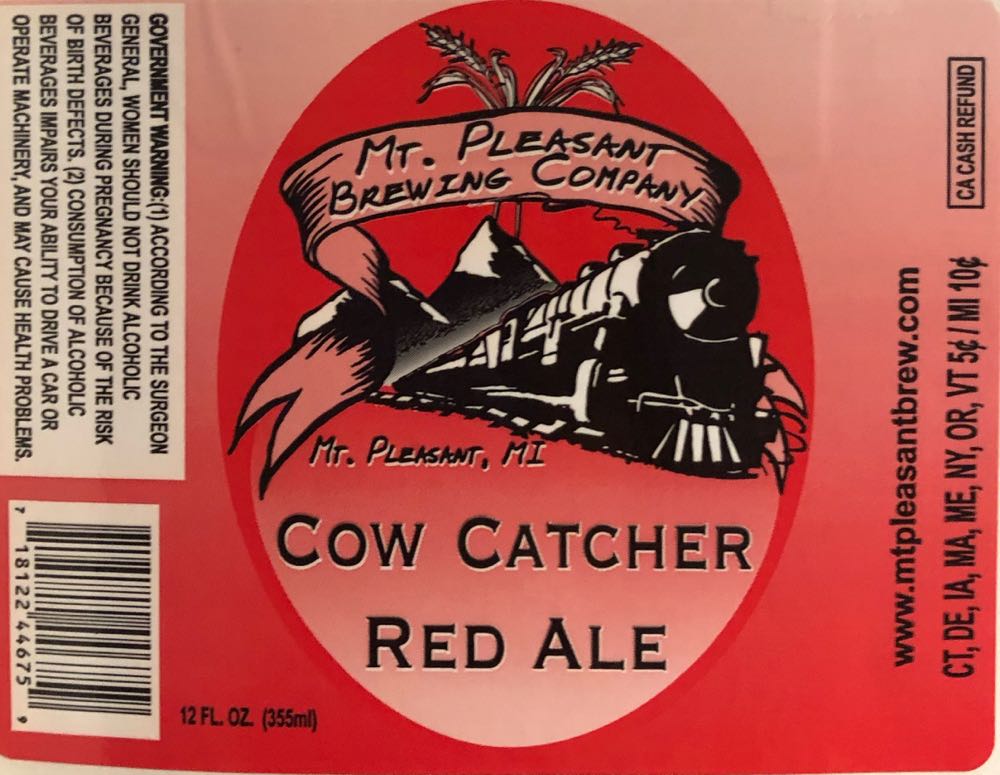 Mt Pleasant Brewing Cow Catcher Red Ale - Mt Pleasant Brewing Company, Mt Pleasant alcohol collectible - Main Image 1