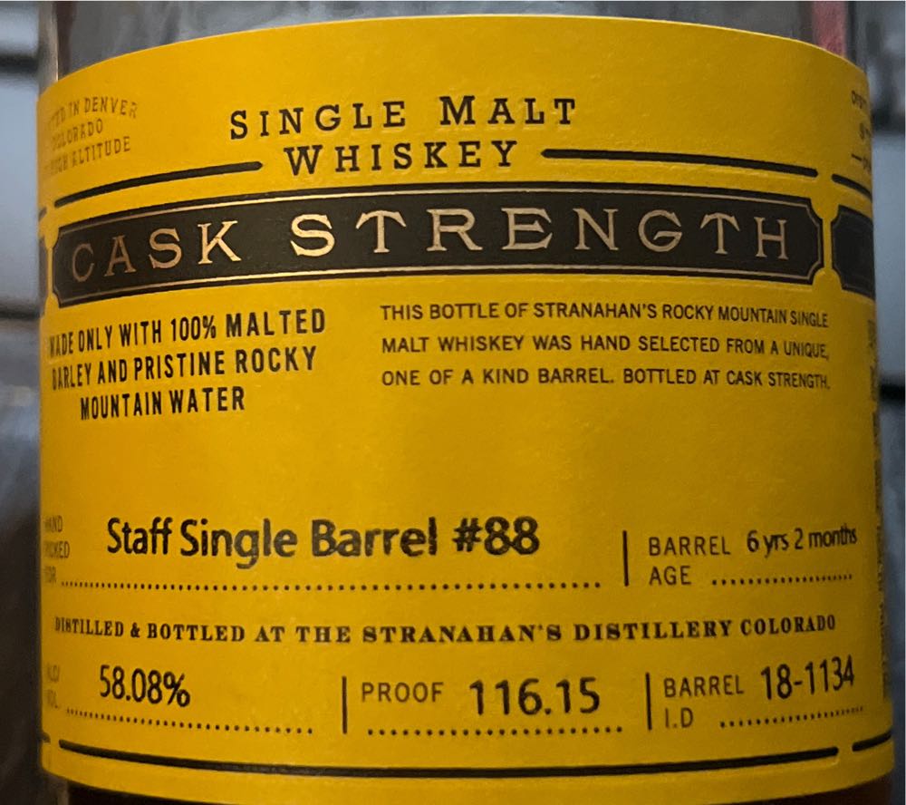 Stranahan’s Cask Strength - Stranahan’s Colorado Whiskey (750 mL) alcohol collectible [Barcode 811538019545] - Main Image 3
