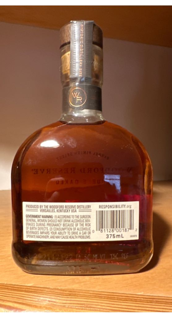 Woodford Reserve - Double Oaked - Barrel Finish Select - Woodford Reserve Distillery (375 mL) alcohol collectible [Barcode 081128001872] - Main Image 2