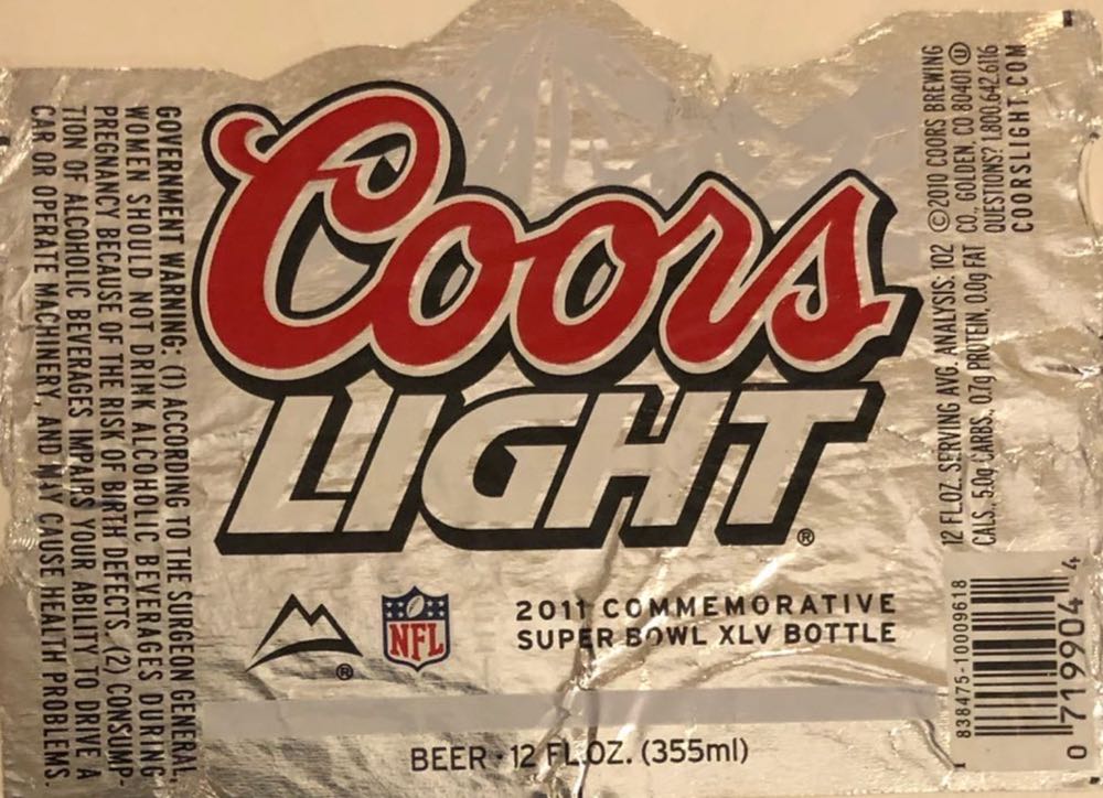 Coors Light - Molson Coors Brewing Company, Golden alcohol collectible - Main Image 2
