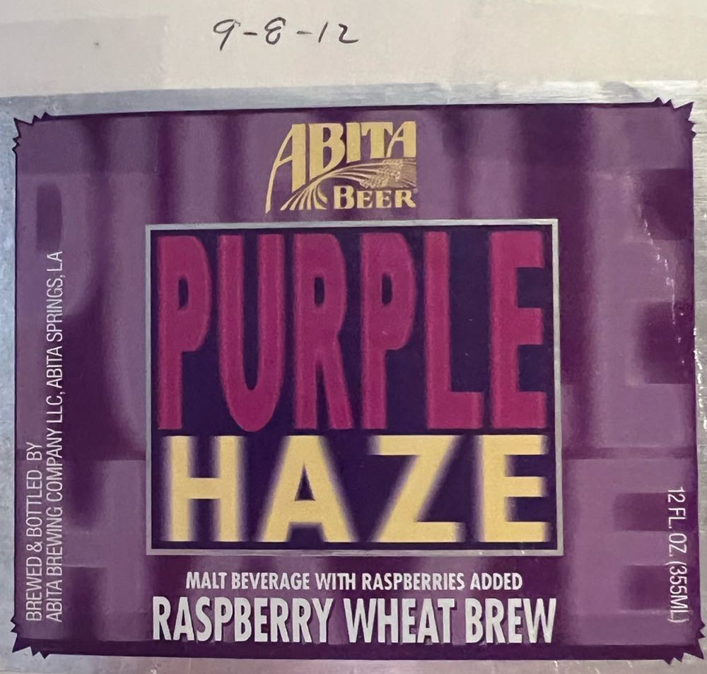 Abita Purple Haze Raspberry Wheat - Abita Brewing Company, Covington alcohol collectible - Main Image 2