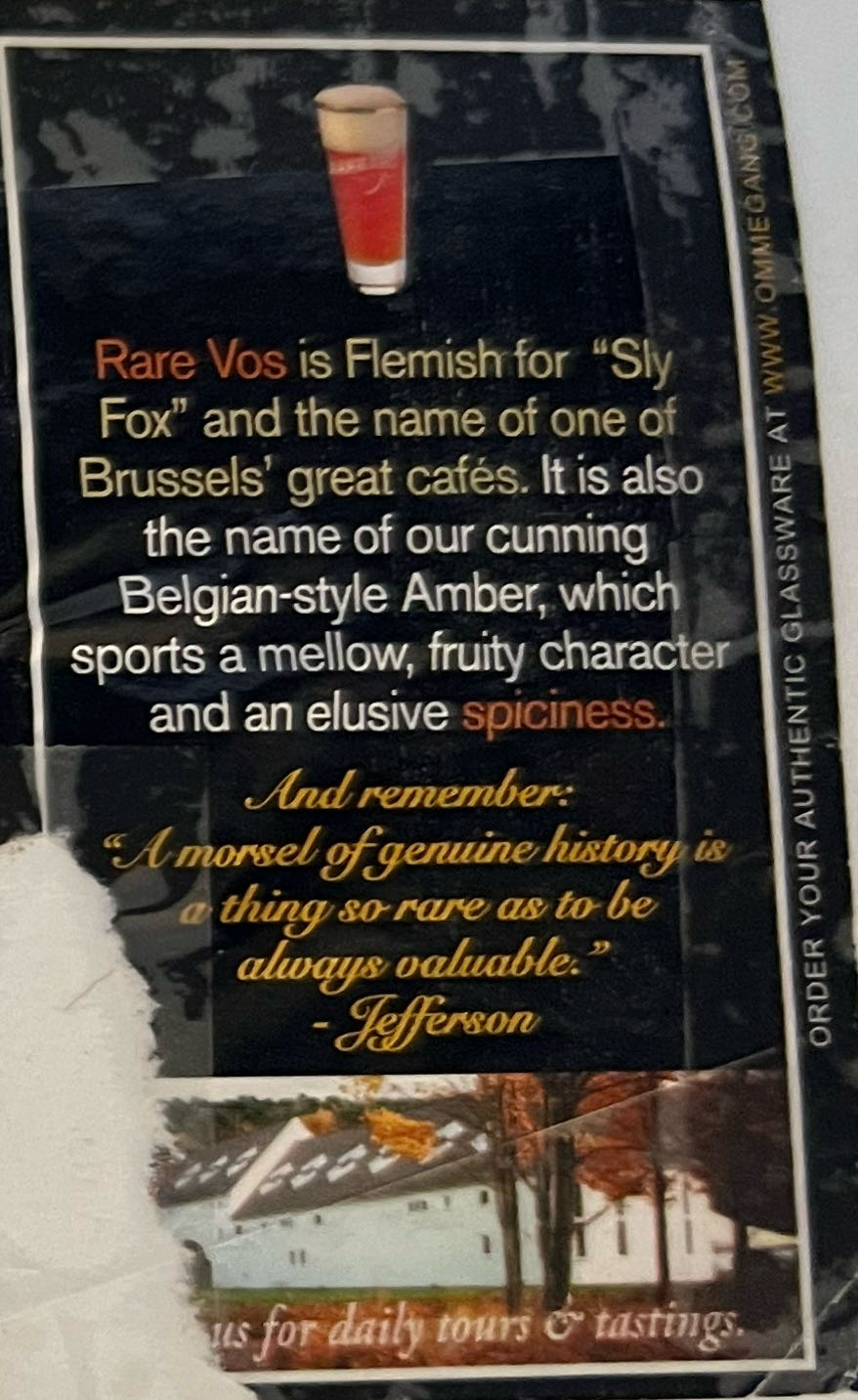 Brewery Ommegang Rare Vos - Brewery Ommegang, Cooperstown alcohol collectible - Main Image 3