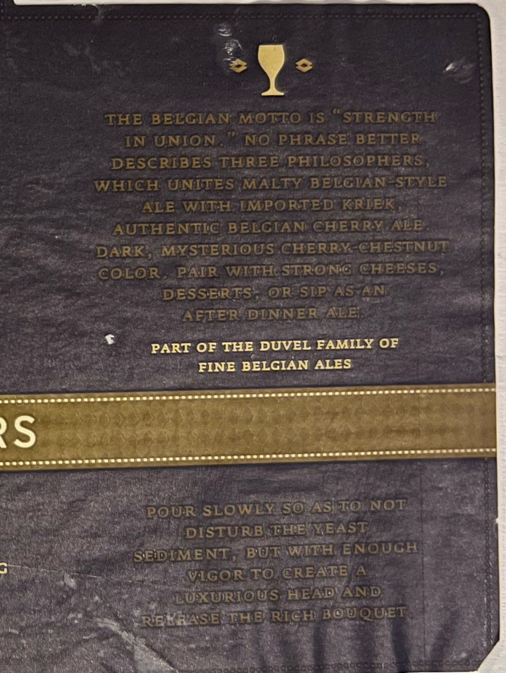 Brewery Ommegang Three Philosophers - Brewery Ommegang, Cooperstown alcohol collectible - Main Image 2