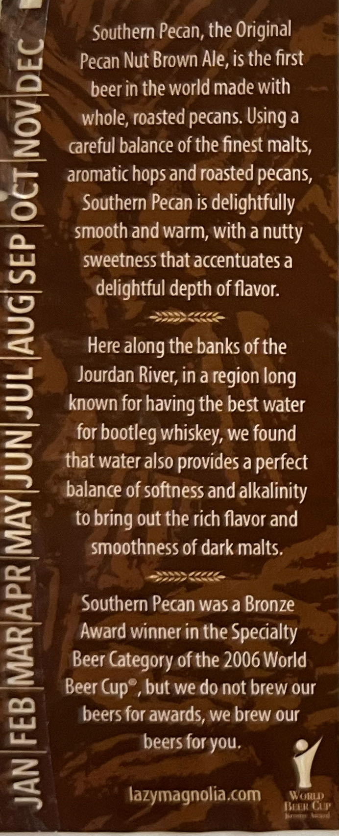 Lazy Magnolia Southern Pecan Nut Brown Ale - Lazy Magnolia Brewing Company, Kiln alcohol collectible - Main Image 2