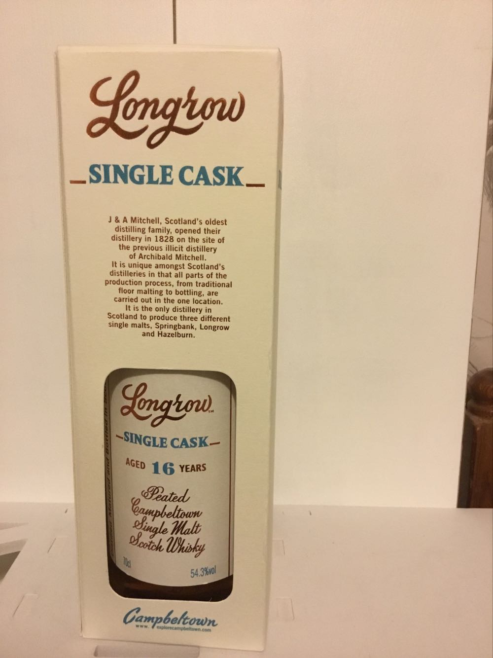 Longrow 16 Year Old Single Cask 54.3% May 2018 - Longrow alcohol collectible [Barcode 610854003340] - Main Image 2