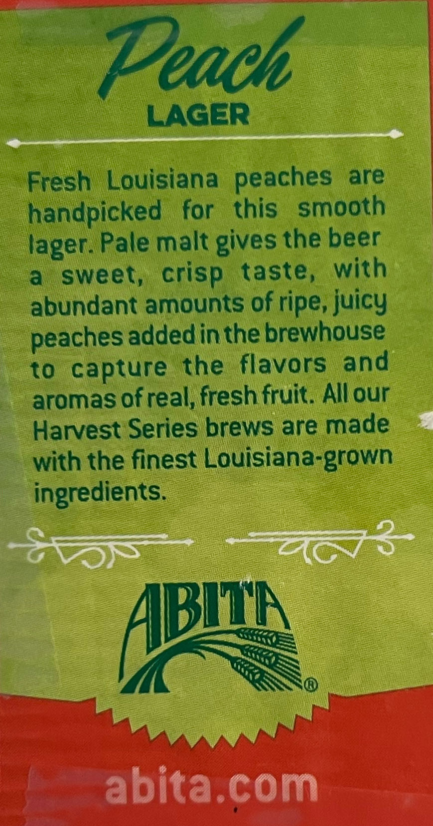 Abita Peach Lager - Abita Brewing Company, Covington alcohol collectible - Main Image 2
