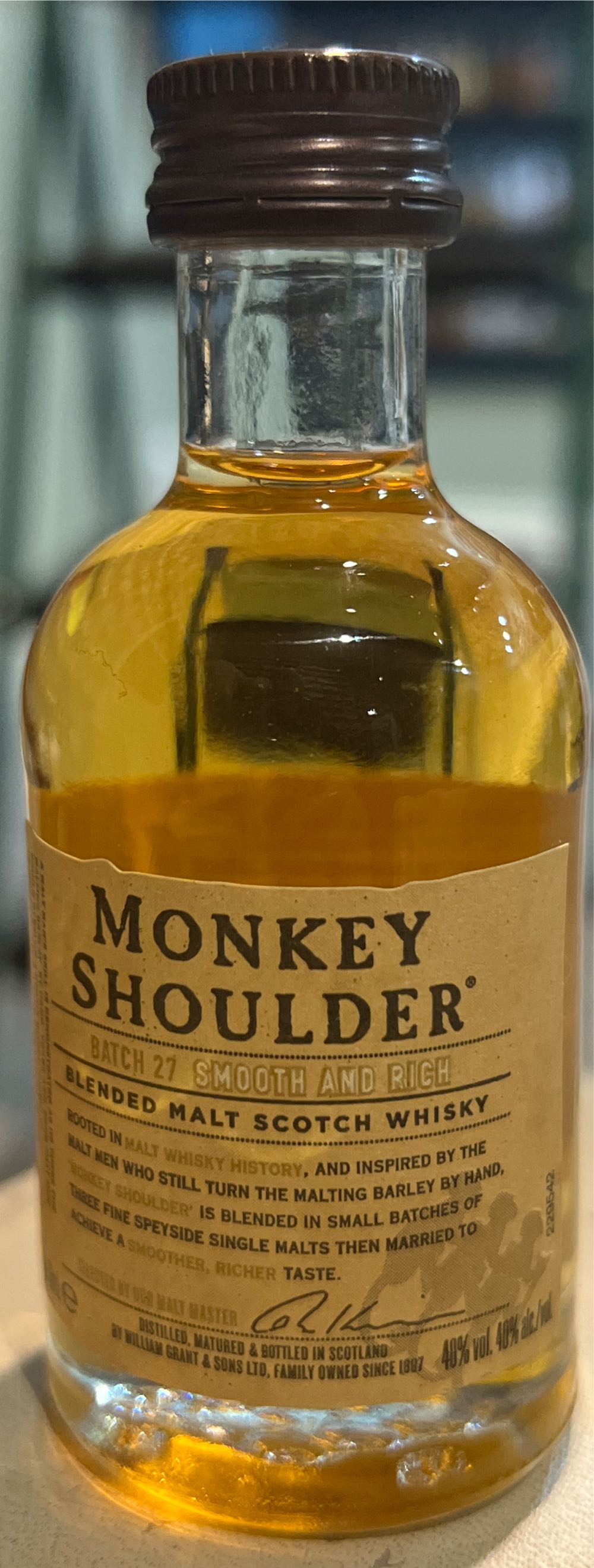 Monkey Shoulder - Scotland (50 mL) alcohol collectible - Main Image 2