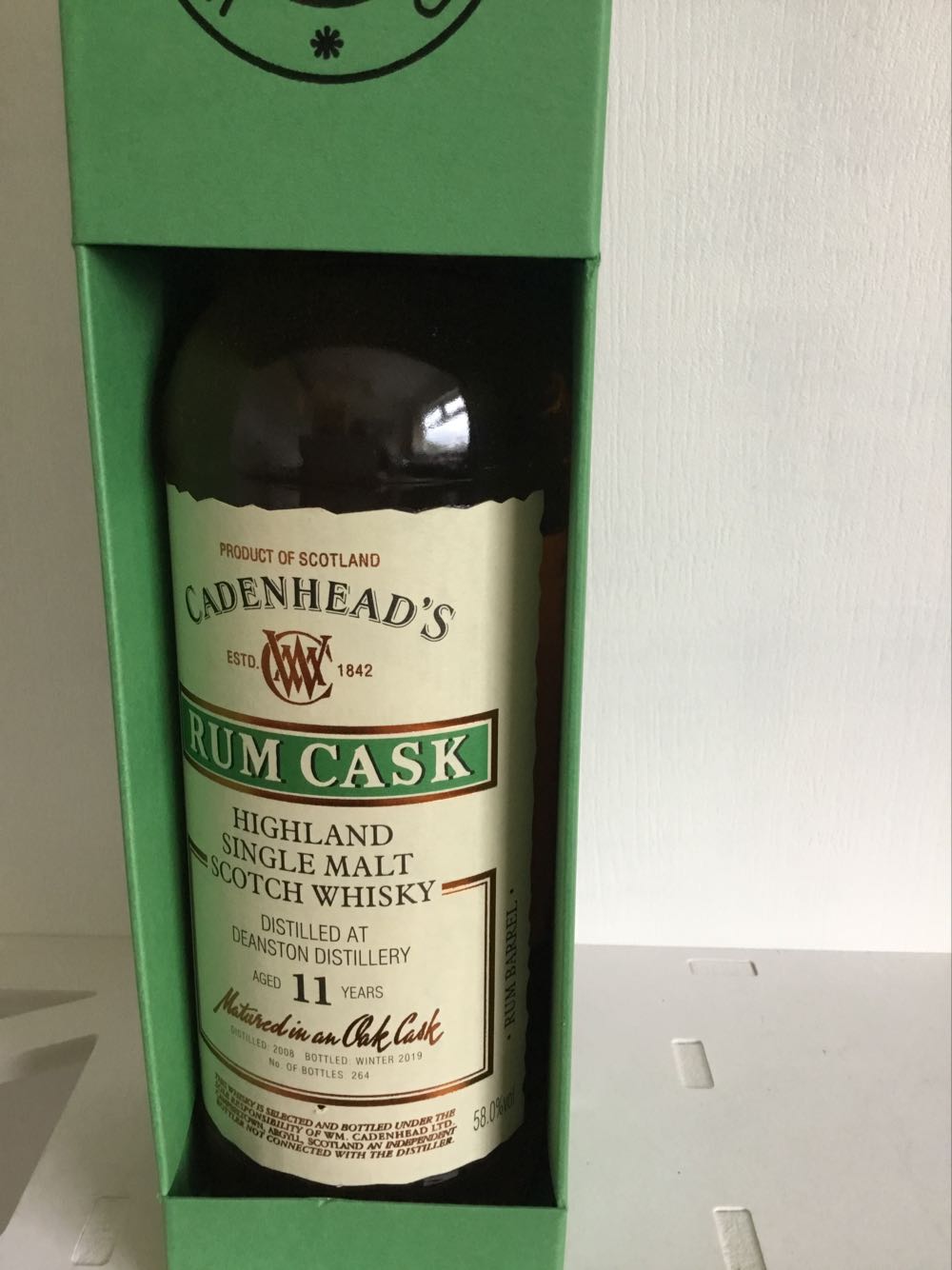 Deanston 11yo 58% 2019 Rum Cask Cadenheads (2025) - Deanston Distillery alcohol collectible - Main Image 2