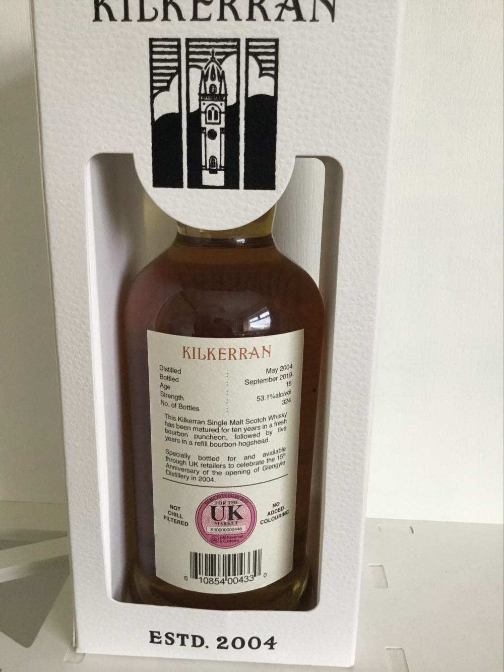 Kilkerran 15 Year Old Single Cask - Kilkerran Glengyle Distillery alcohol collectible [Barcode 610854004330] - Main Image 2