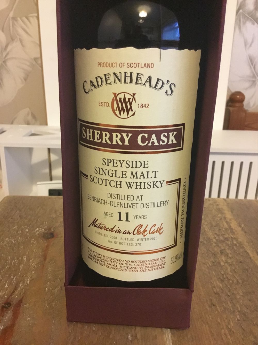 Benriach Glenlivet 11yo 55.9% 2020 Cadenheads  (2025) - Benriach Distillery alcohol collectible - Main Image 1