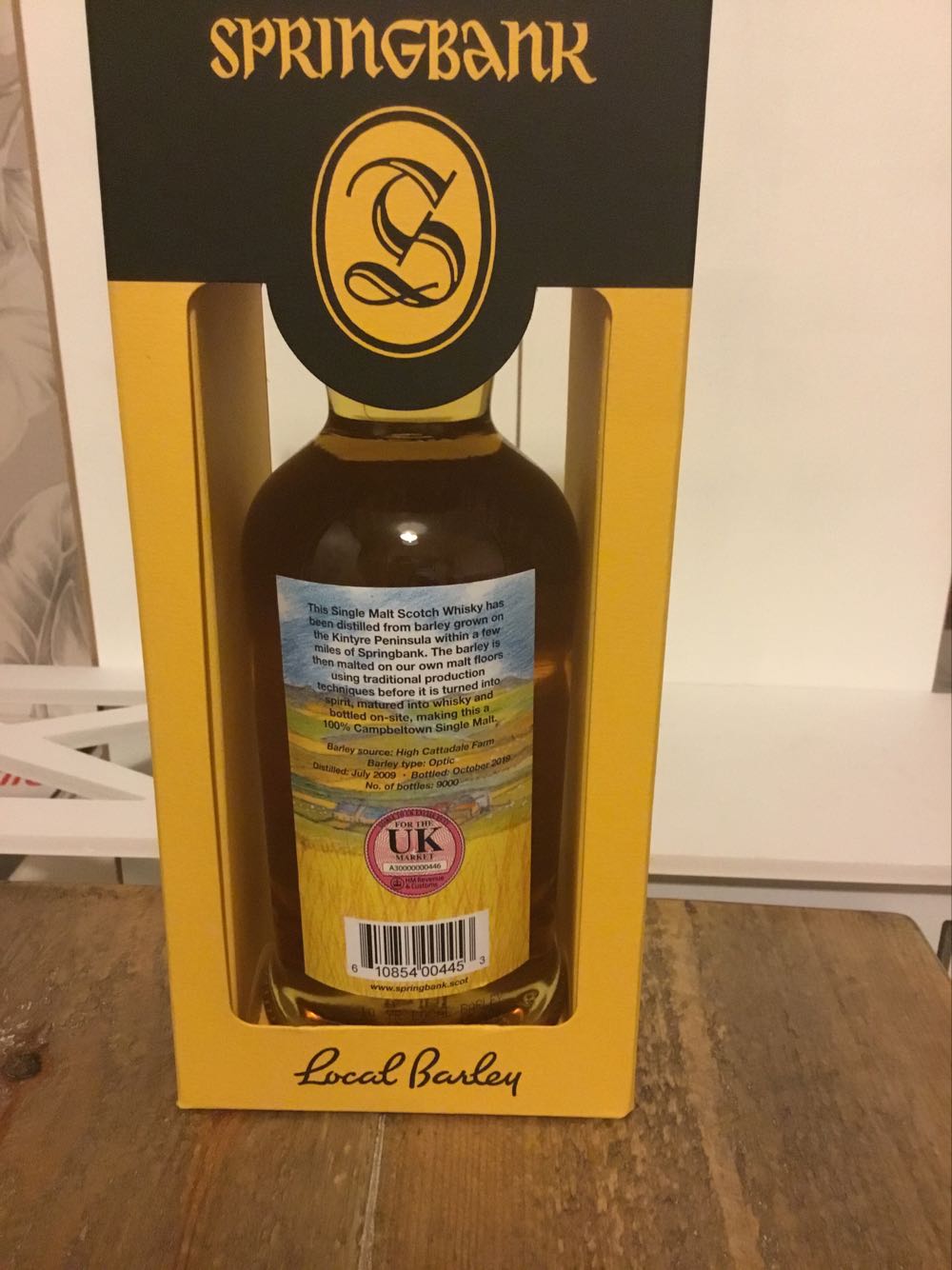 Springbank 10 Local Barley 56.2% - Springbank Distillery (700 mL) alcohol collectible [Barcode 610854004453] - Main Image 2