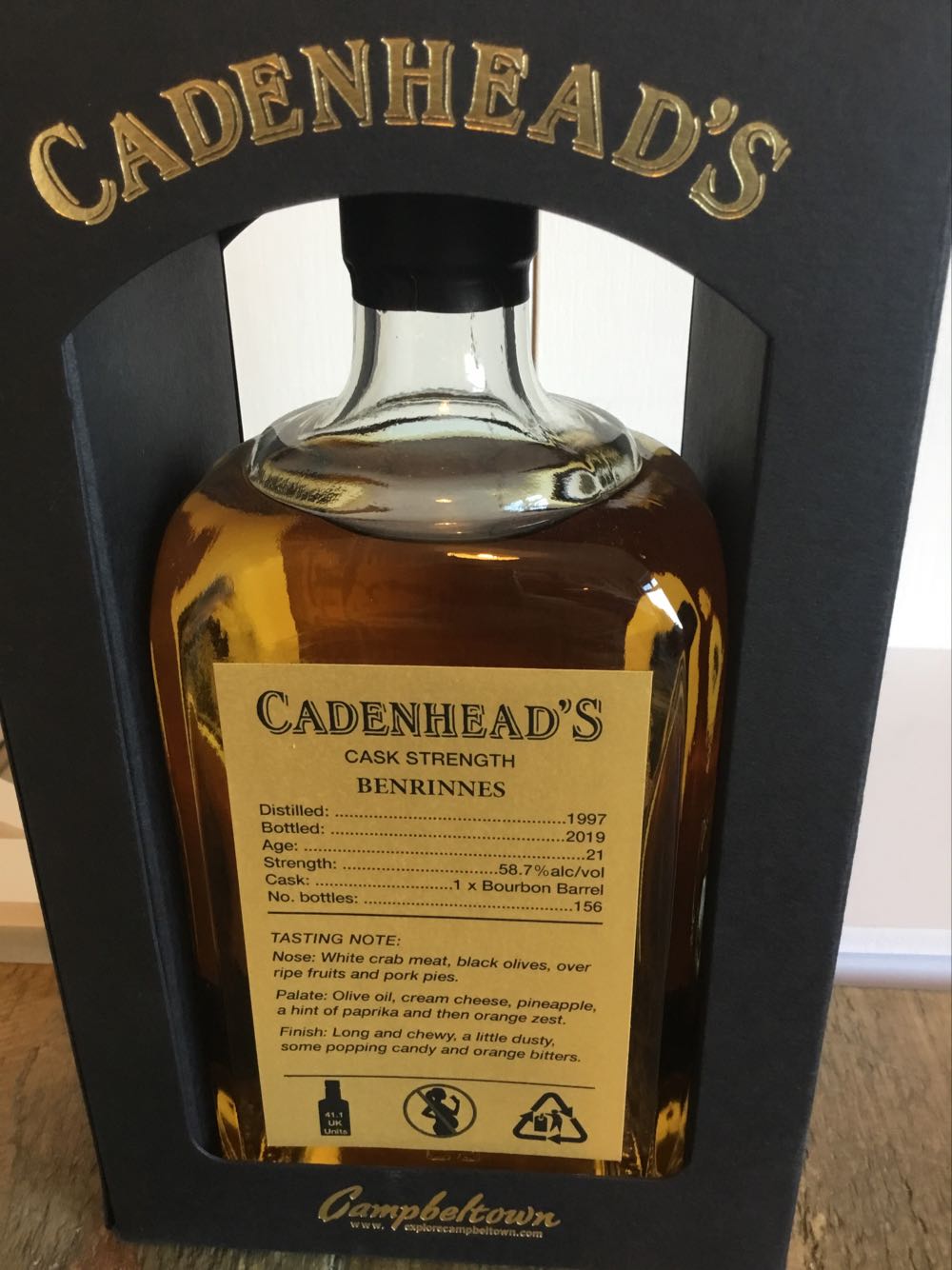Benrinnes 21yo 58.7% 2019 Gold Label Cadenheads - Benrinnes Distillery alcohol collectible - Main Image 2