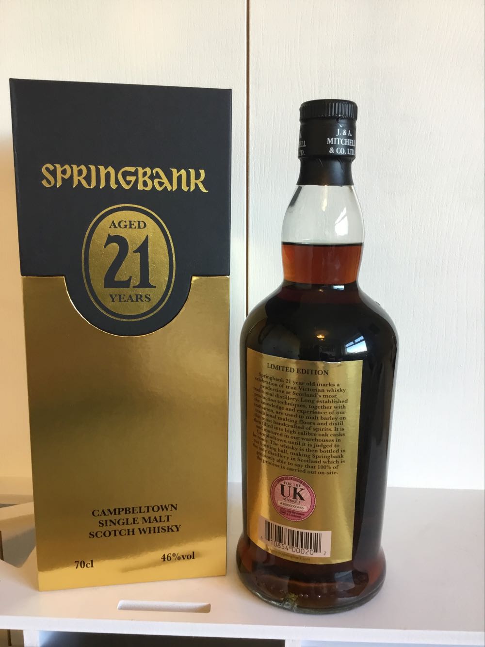 Springbank 21yo 2020 46% - Springbank Distillery alcohol collectible - Main Image 2