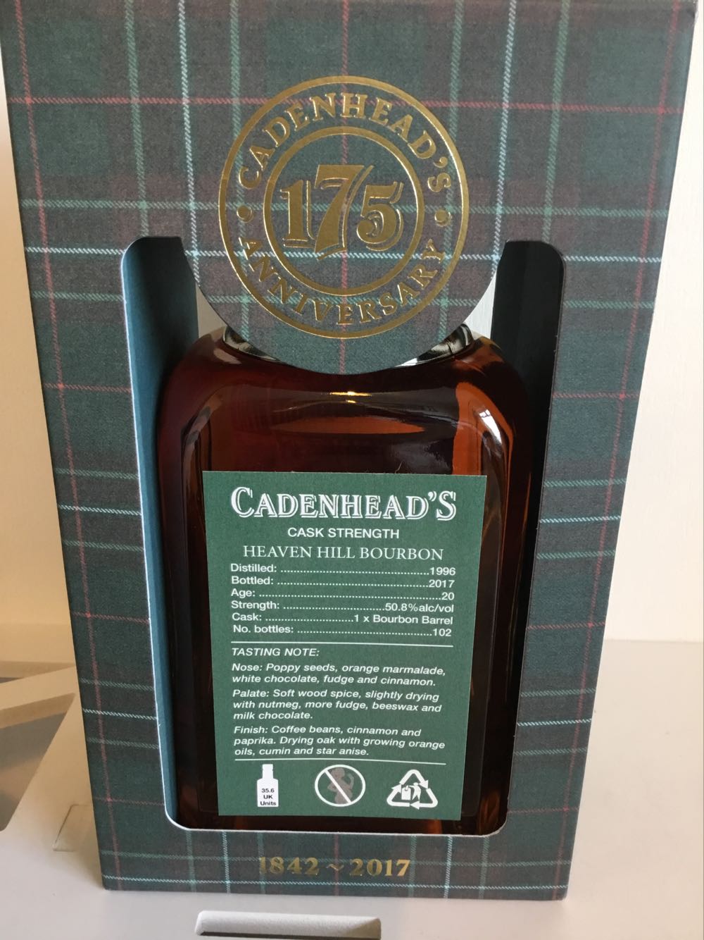 Heaven Hill 20yo 50.8% 175th Anniversary Cadenheads (2025) - Heaven Hill Distillery alcohol collectible - Main Image 2