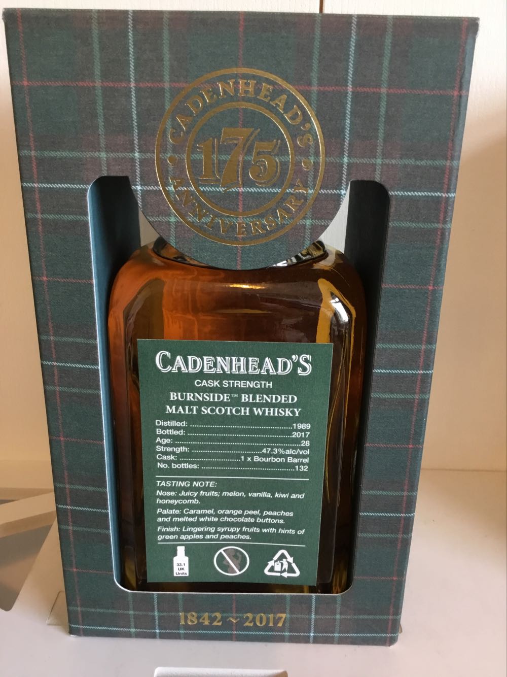 Burnside 28yo 47.3% 175th Anniversary Cadenheads (2025) - Burnside alcohol collectible - Main Image 2