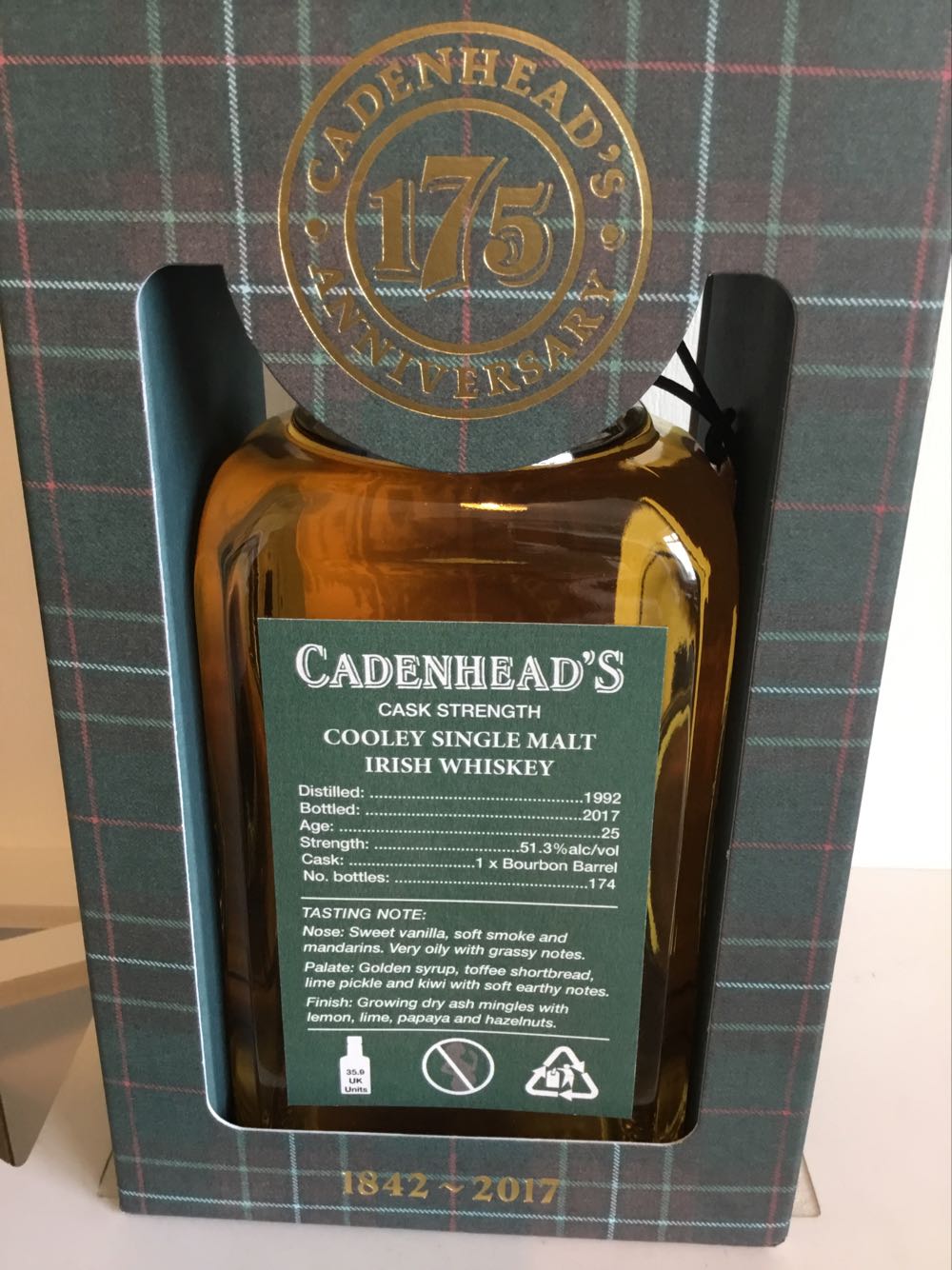 Cooley 25yo 51.3% 175th Anniversary Cadenheads (2025)  alcohol collectible - Main Image 2