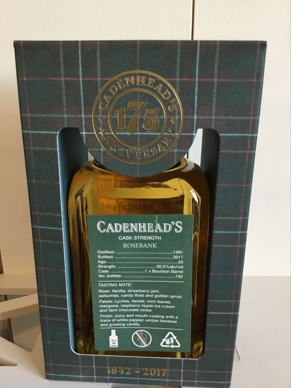 Rosebank 25yo 50.5% 175th Anniversary Cadenheads (2025) - Rosebank alcohol collectible - Main Image 2