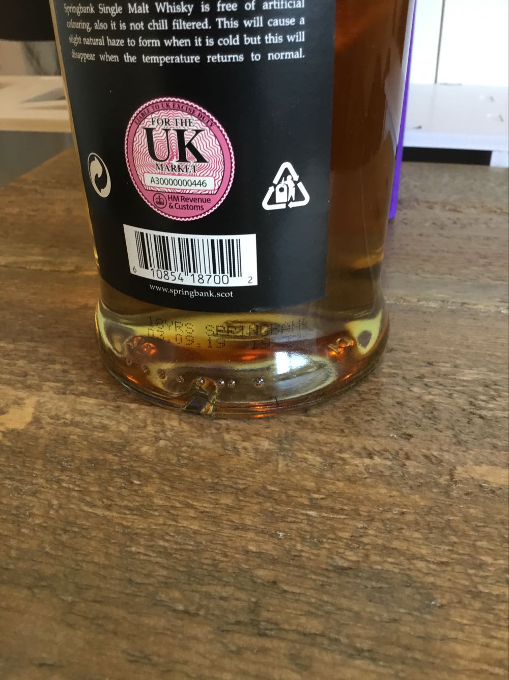 Springbank 18yo 2019 46% - Springbank Distillery alcohol collectible - Main Image 2