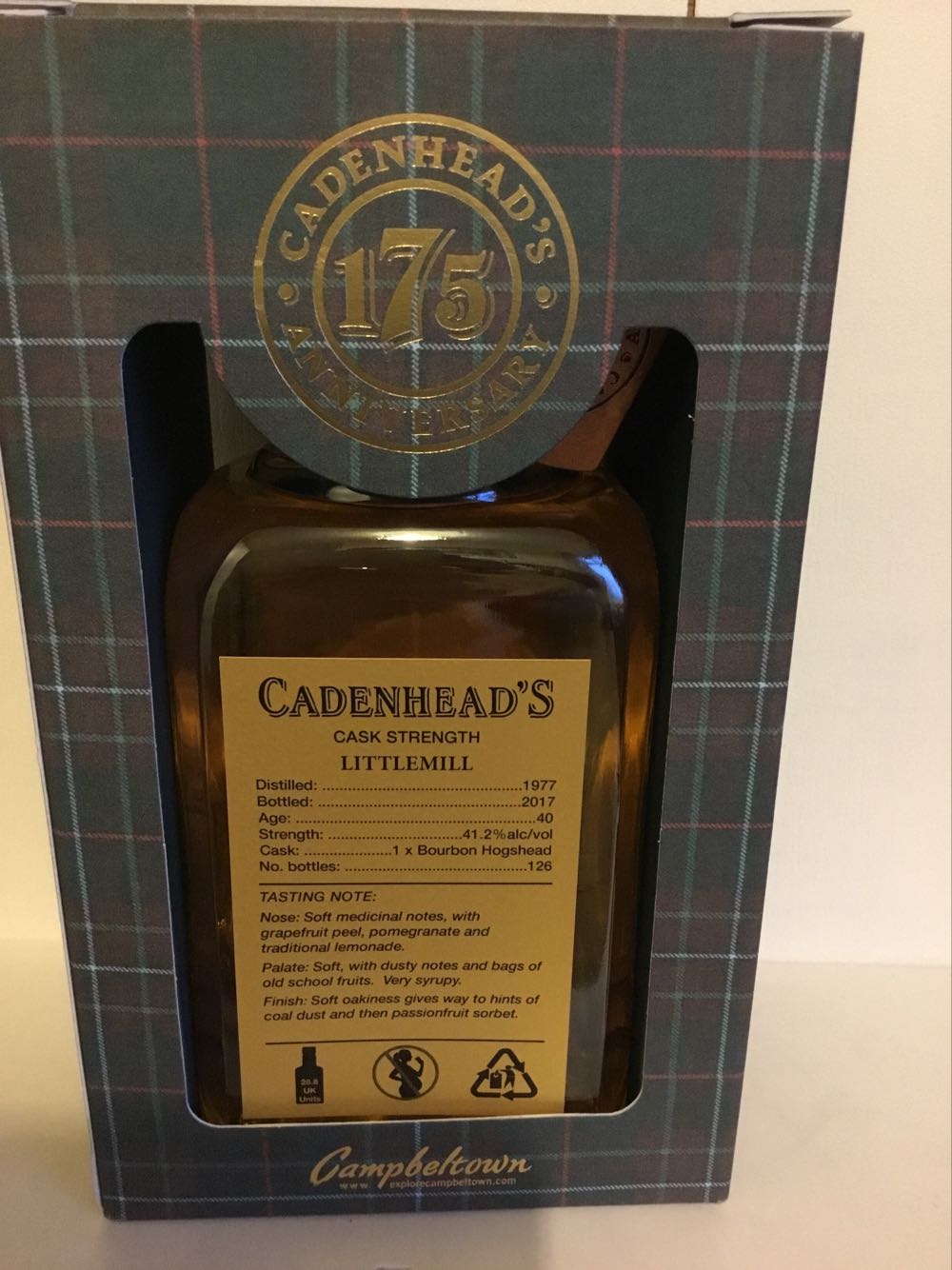 Littlemill 40yo 41.2% Cadenheads Gold Label - Littlemill alcohol collectible - Main Image 2