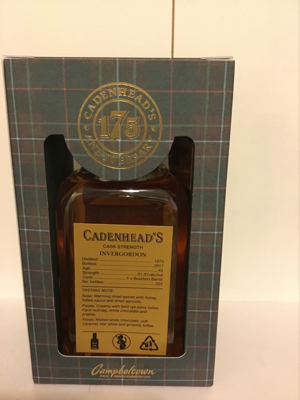 Invergordon 43yo 51.3% Cadenheads Gold Label - Invergordon alcohol collectible - Main Image 2