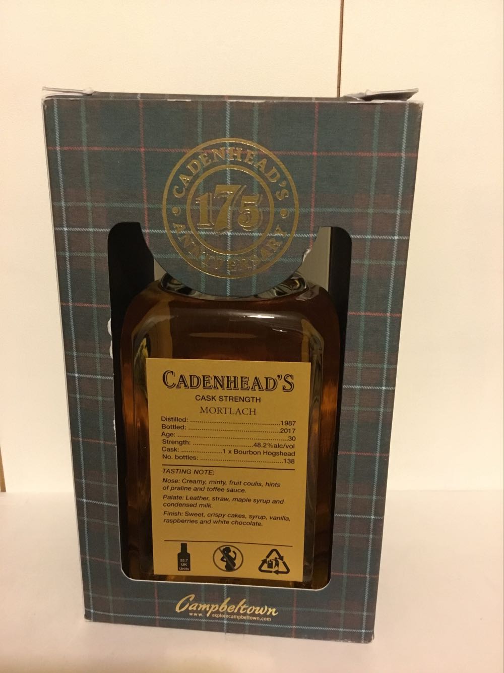 Mortlach 30yo 48.2% 2017 Cadenheads Gold Label - Mortlach Distillery alcohol collectible - Main Image 2