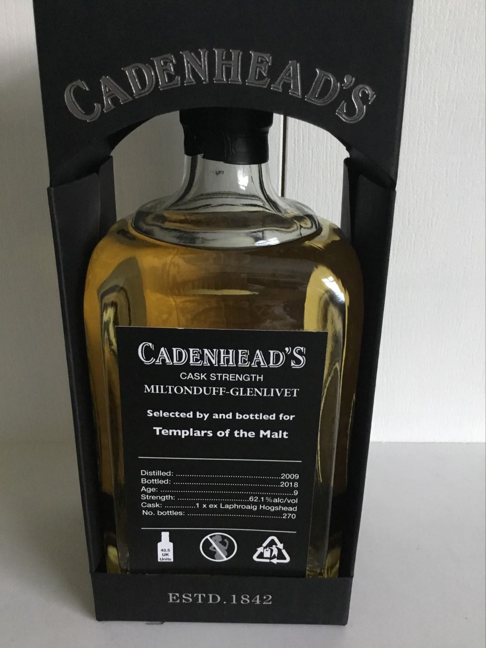 Miltonduff-Glenlivet 62.1% Single Cask 2018  - Miltonduff Glenlivet alcohol collectible - Main Image 2