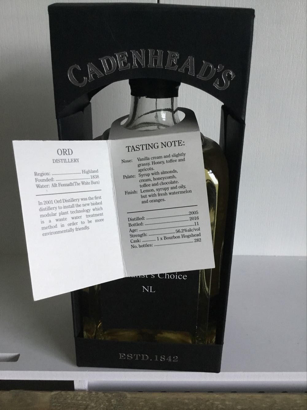Ord 11yo 56.2% Small Batch Cadenheads 2016 - Ord Distillery alcohol collectible - Main Image 2