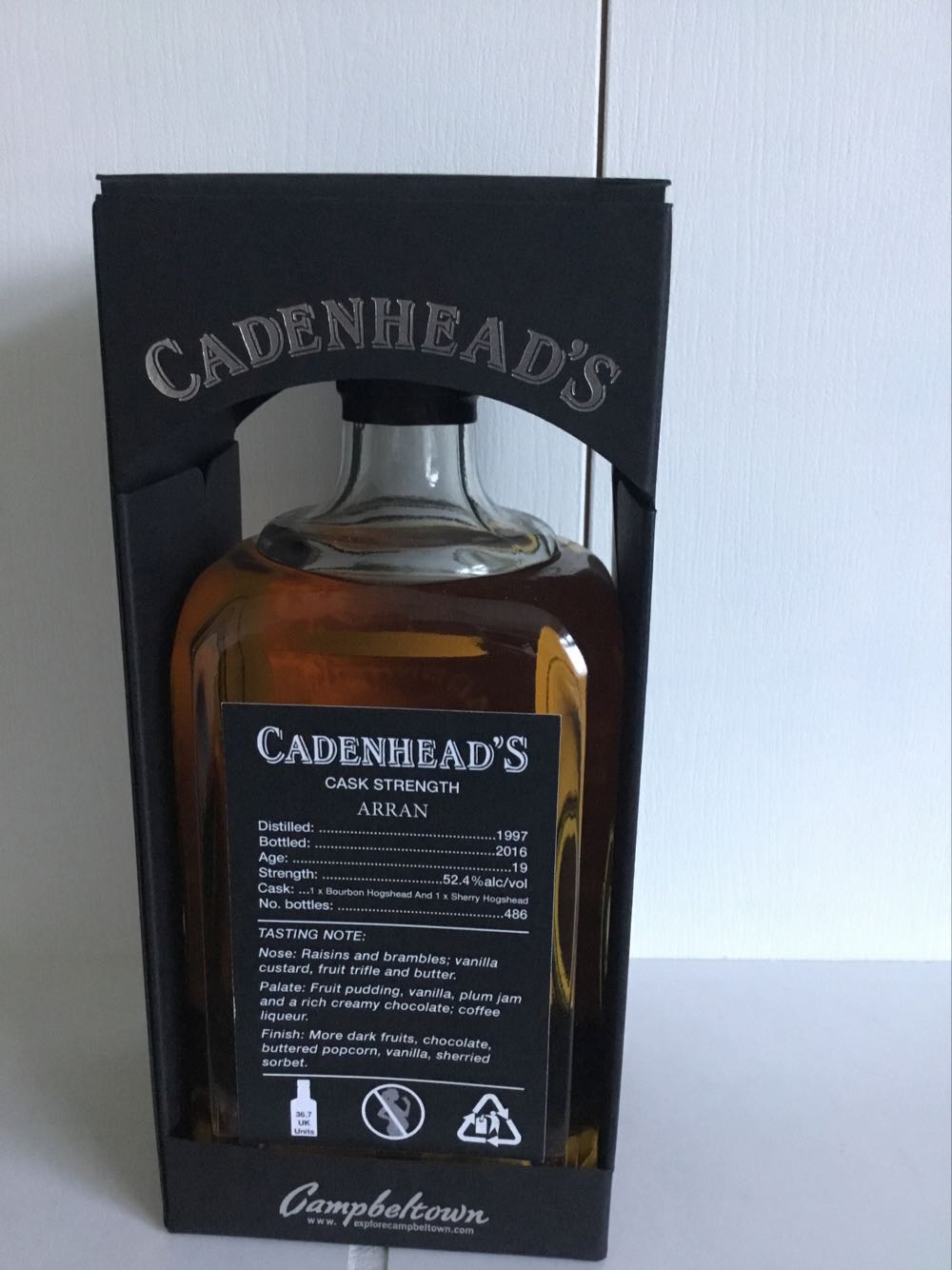 Arran 19yo 52.4% Small Batch 2016 Cadenheads - Arran alcohol collectible - Main Image 2