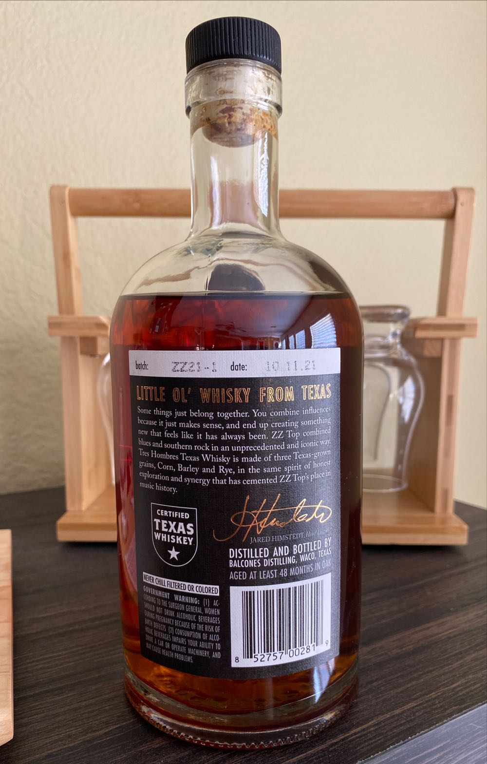 Balcones ZZTop Tres Hombres - Balcones Distilling (750 mL) alcohol collectible [Barcode 852757002819] - Main Image 2