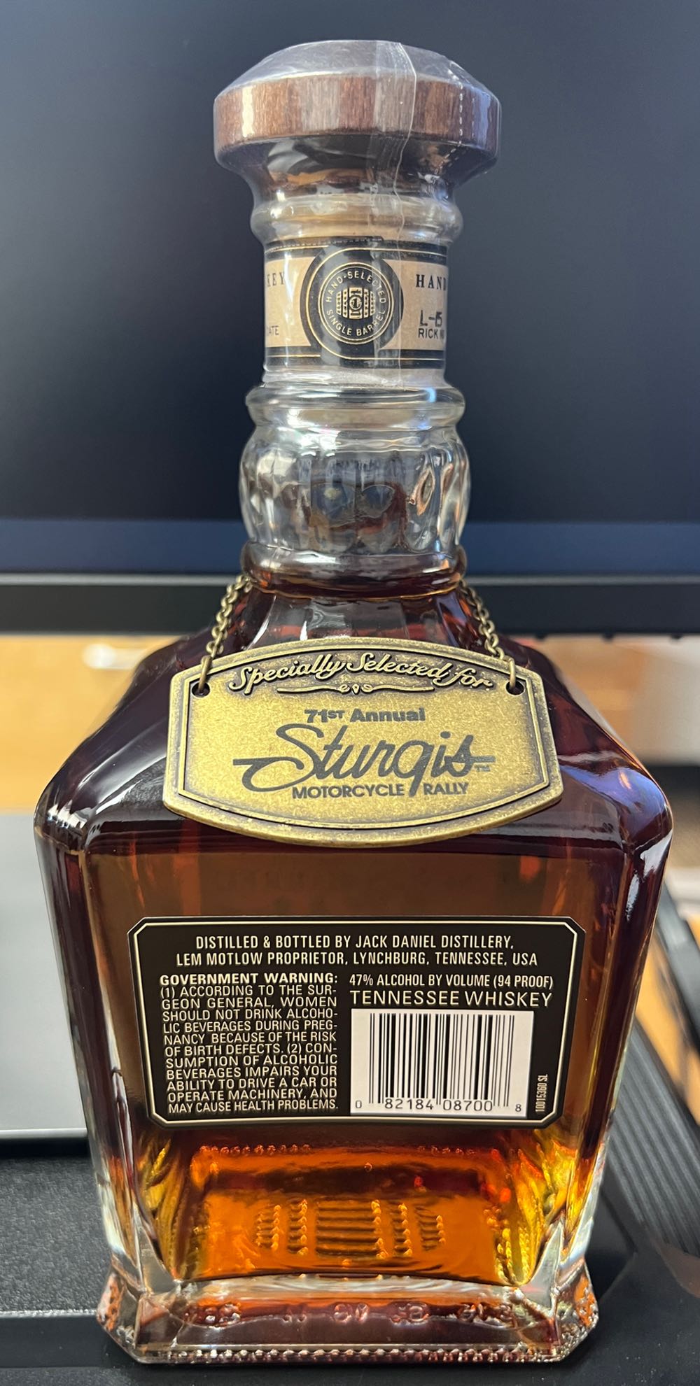 Sturgis Motorcycle Rally “71” signed Jim 2011 - Jack Daniel Distillery (750 mL) alcohol collectible [Barcode 082184087008] - Main Image 3