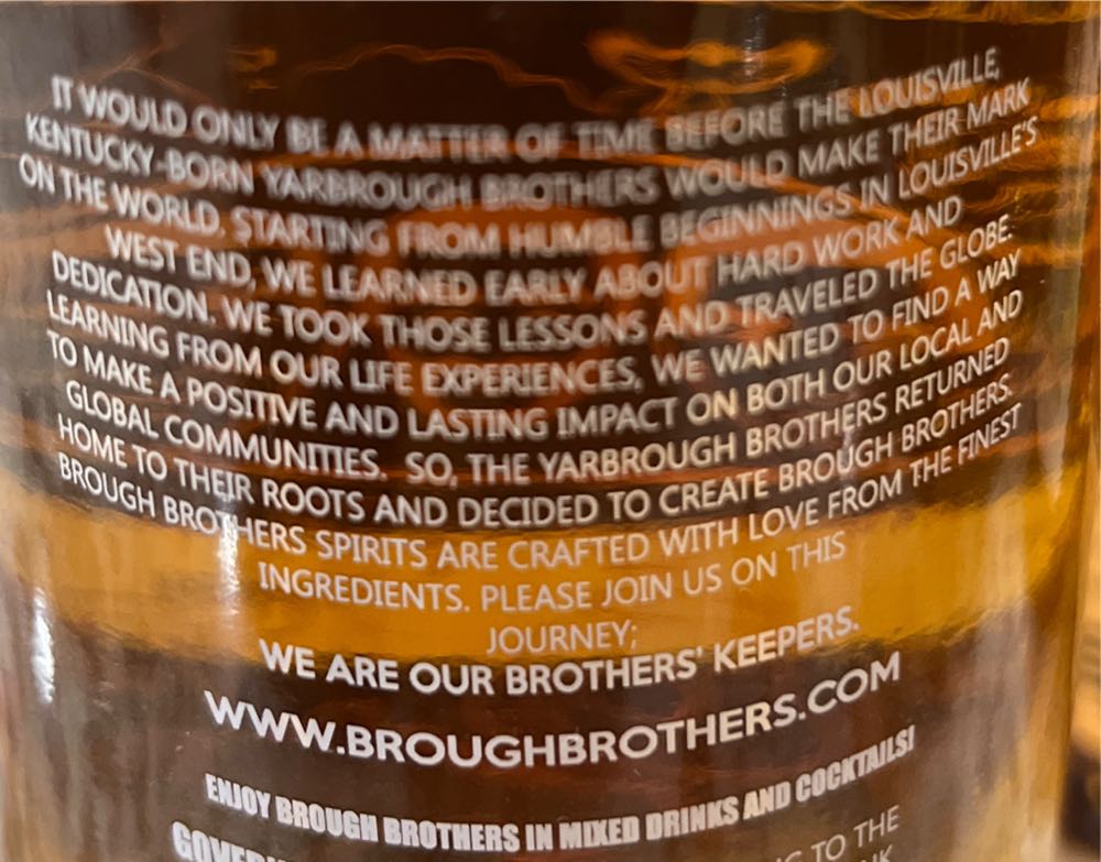 Brough Brothers Bourbon Whiskey - Brough Brothers Bottling (750 mL) alcohol collectible [Barcode 860001277708] - Main Image 2