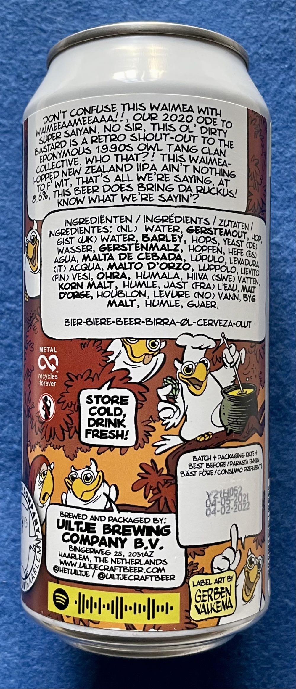 Enter The Waimea - Uiltje Brewing Company (440 mL) alcohol collectible [Barcode 8720254563299] - Main Image 3