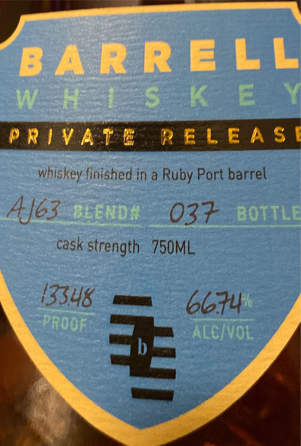 Barrell Whiskey - Private Release Ruby Port - Barrell Bourbon (750 mL) alcohol collectible [Barcode 736040545378] - Main Image 2