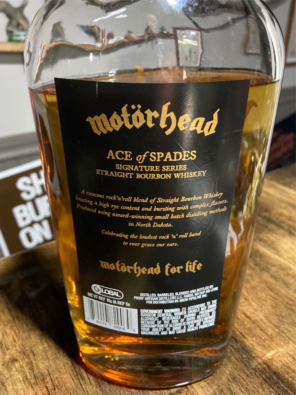 Motörhead Ace Of Spades - Proof Artisan Distillers (750 mL) alcohol collectible [Barcode 850017829039] - Main Image 2