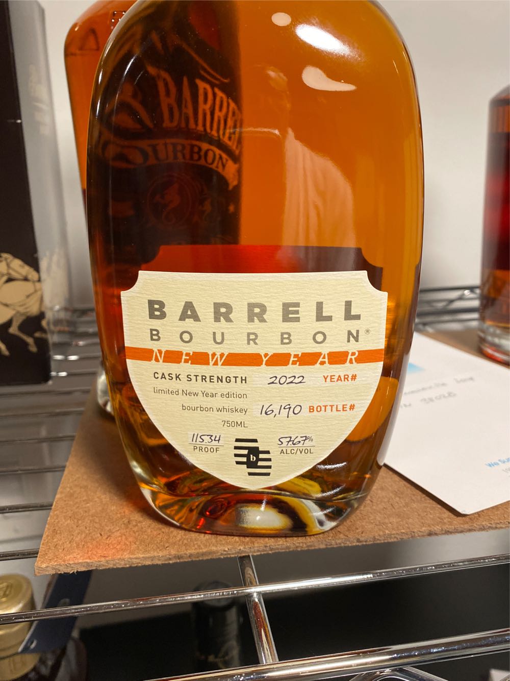 Barrell Bourbon New Year’s 2022 - Distilled in TN, IN, KY, OH, WY, NY, TX & MD (750mL) alcohol collectible [Barcode 736040004929] - Main Image 3