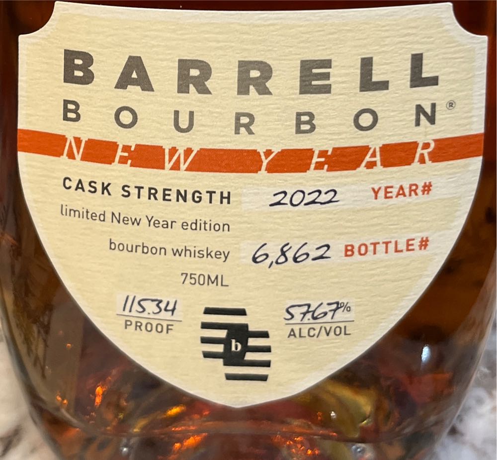 Barrell Bourbon New Year’s 2022 - Distilled in TN, IN, KY, OH, WY, NY, TX & MD (750mL) alcohol collectible [Barcode 736040004929] - Main Image 4