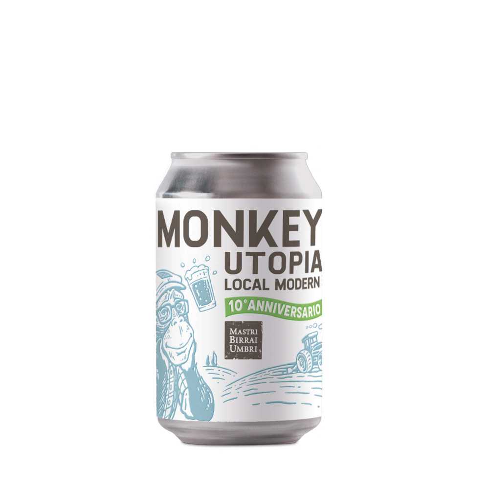 Monkey Utopia Local Modern Ipa 10 Anniversario - Mastri Birrai Umbri (330 mL) alcohol collectible [Barcode 8007153602107] - Main Image 2