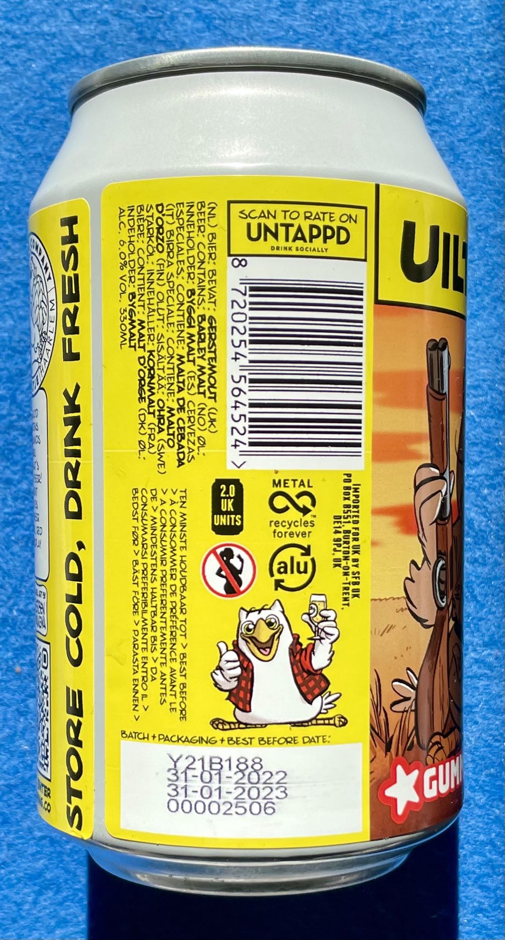 Trophy Hunter Fall Of The Last Gummy-‘beer’ - Uiltje Brewing Company (330 mL) alcohol collectible [Barcode 8720254564524] - Main Image 4