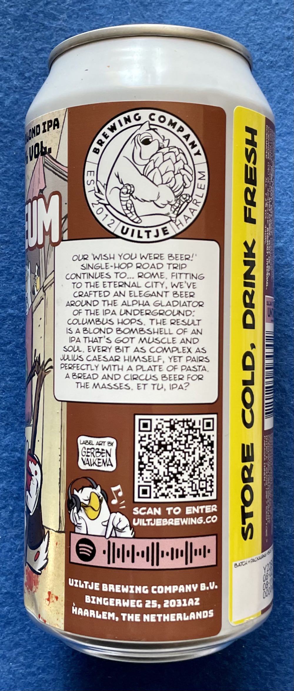 A Columbus Colosseum - Uiltje Brewing Company (440 mL) alcohol collectible [Barcode 8720254564302] - Main Image 3
